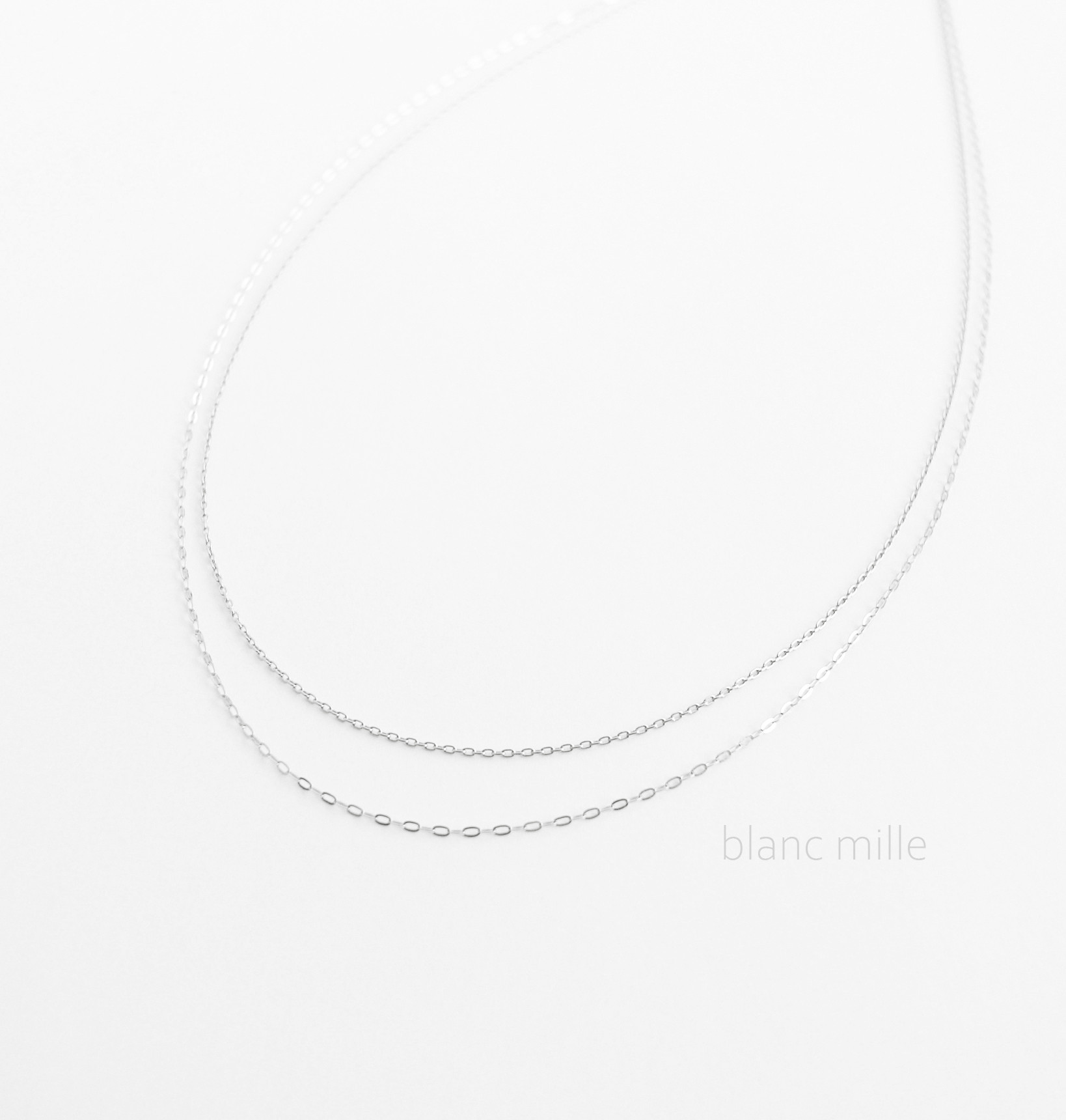 No.n-pw○*Pt850 2連ネックレス○*プラチナ850無垢チェーンネックレス○*プラチナ シンプルネックレス