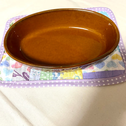 ⭐︎グラタン皿マット⭐︎リバーシブル⭐︎パッチワーク♪鍋敷きや小物置きマットとしても⭐︎2枚セット 9枚目の画像