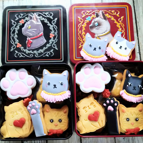 再販『猫の日2026』※猫ちゃん好きに!猫ちゃんのアイシングクッキー缶