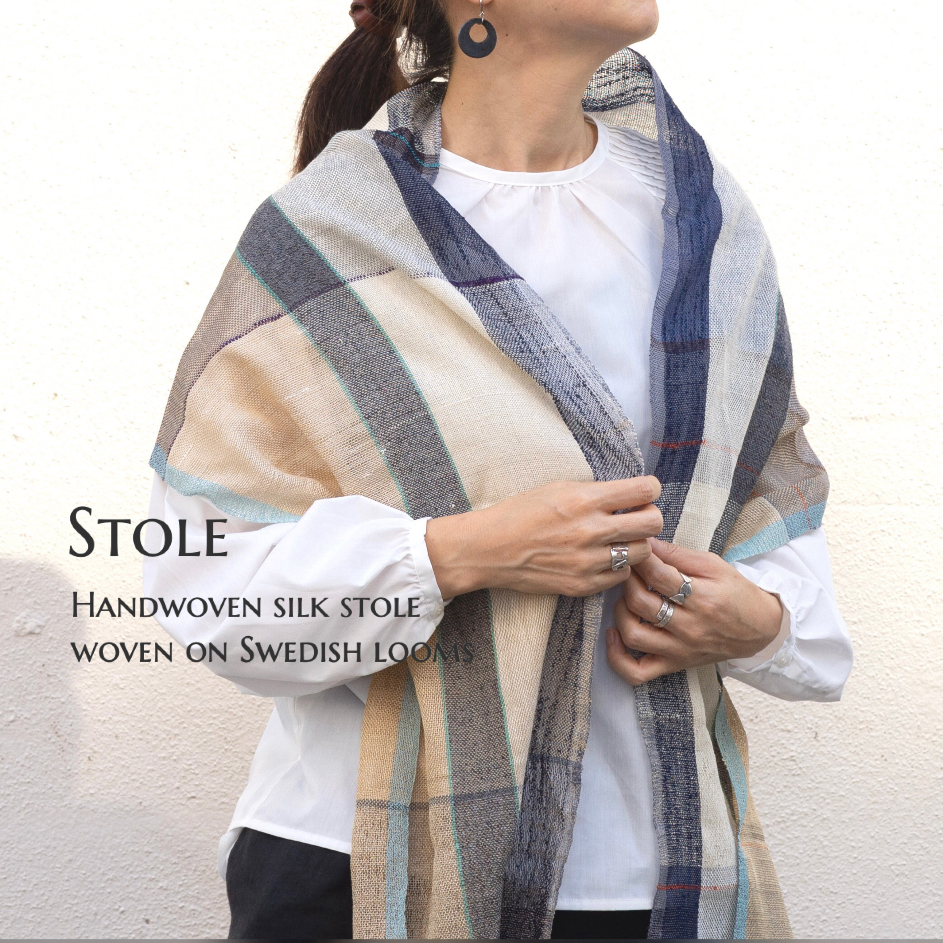 【Creema限定】☆一枚でコーデがキマる☆オールシーズン用手織りシルクストール《一点物》/プレゼント/クリスマス 8,880円