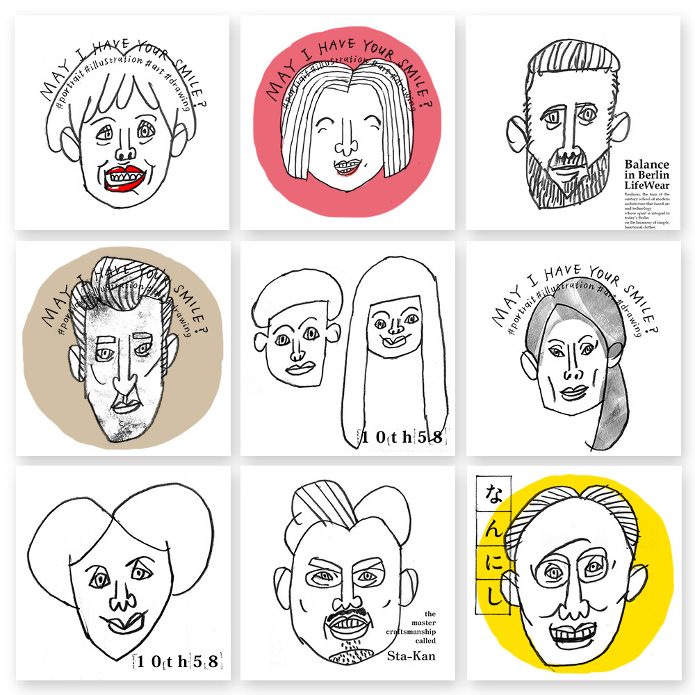 似顔絵 イラスト 手描き やわらかいシンプルな手描きで、似顔絵をお届けします【イラスト