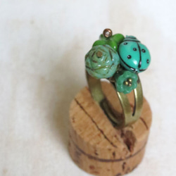 緑の指輪（てんとう虫） 3枚目の画像