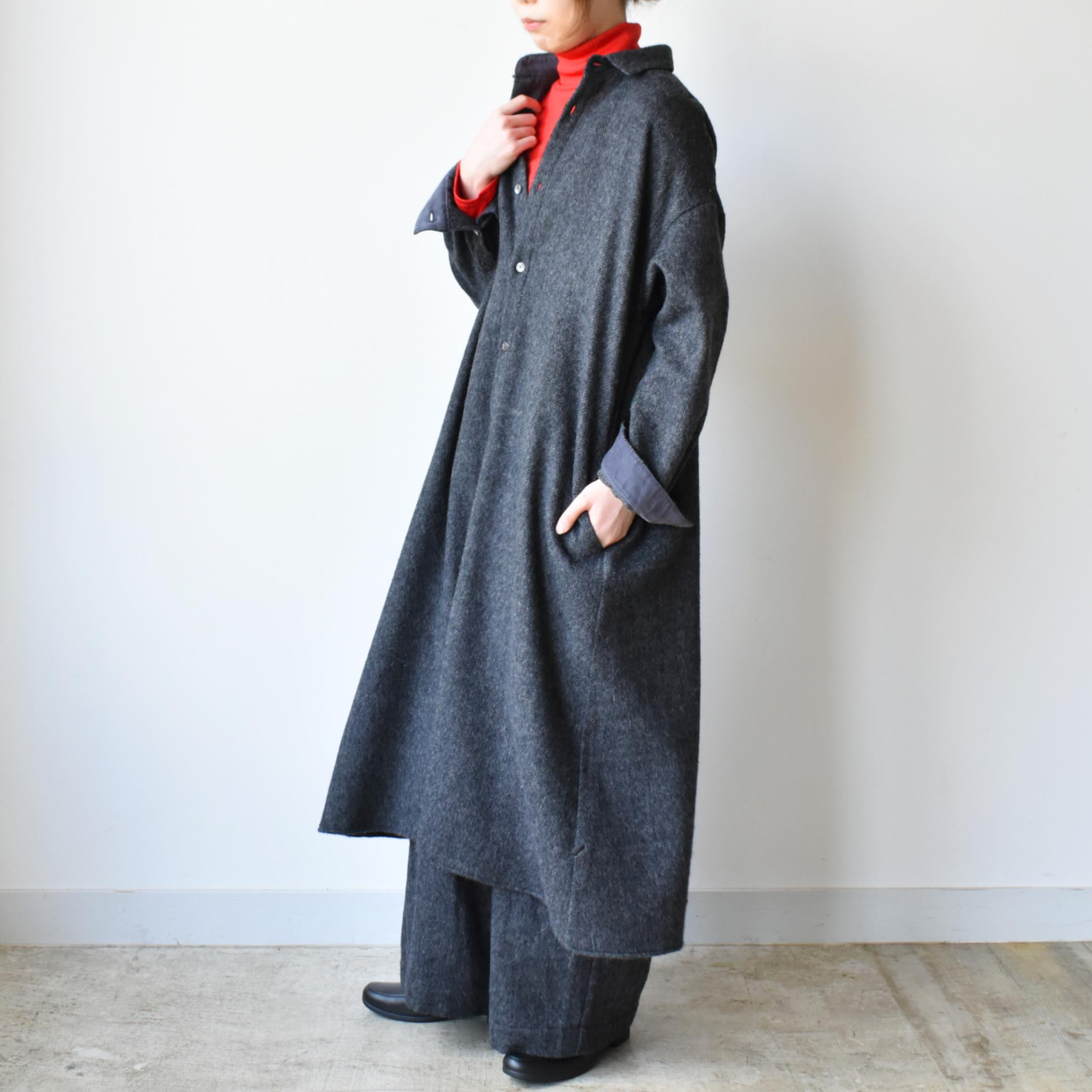 ウールの優れた保温性で冬を楽しむウールリネンシャツワンピース【SOOP153F】