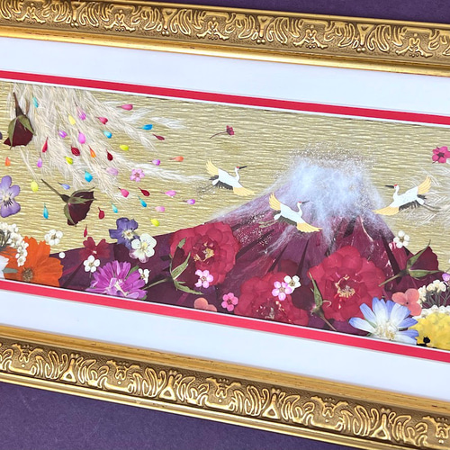 押し花アート 額縁込み (54cm×44cm) 赤華 IMG_100311.jpg