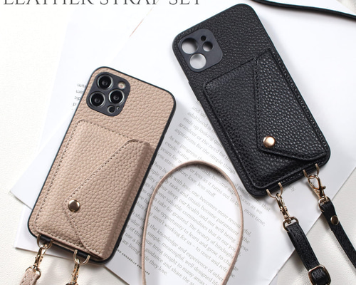 人気❣️iPhone14 ケース カード収納 ストラップ付 ソフトレザーケース iphoneケース カード収納付き レザー iPhone15 iPhone14