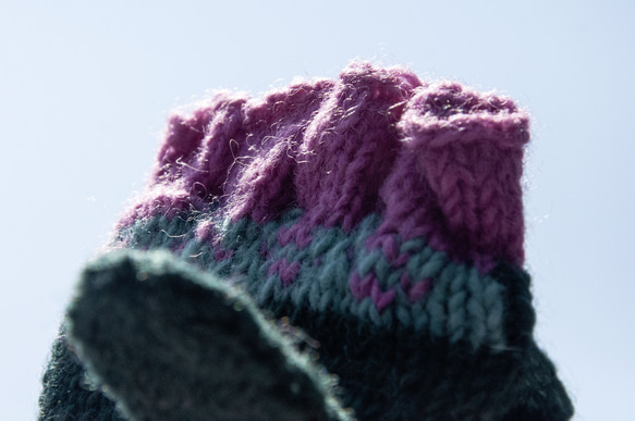 手織純羊毛針織手套/可拆卸保暖手套/內刷毛手套/觸控手套-北歐綠費爾島風格 保暖 聖誕節交換禮物 好友生日禮物 母親節 第5張的照片