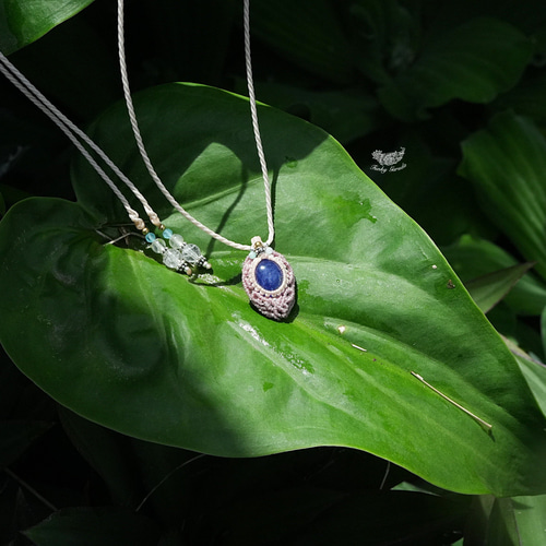 蒼い紋章☆高品質☆tanzanite マクラメネックレス1312
