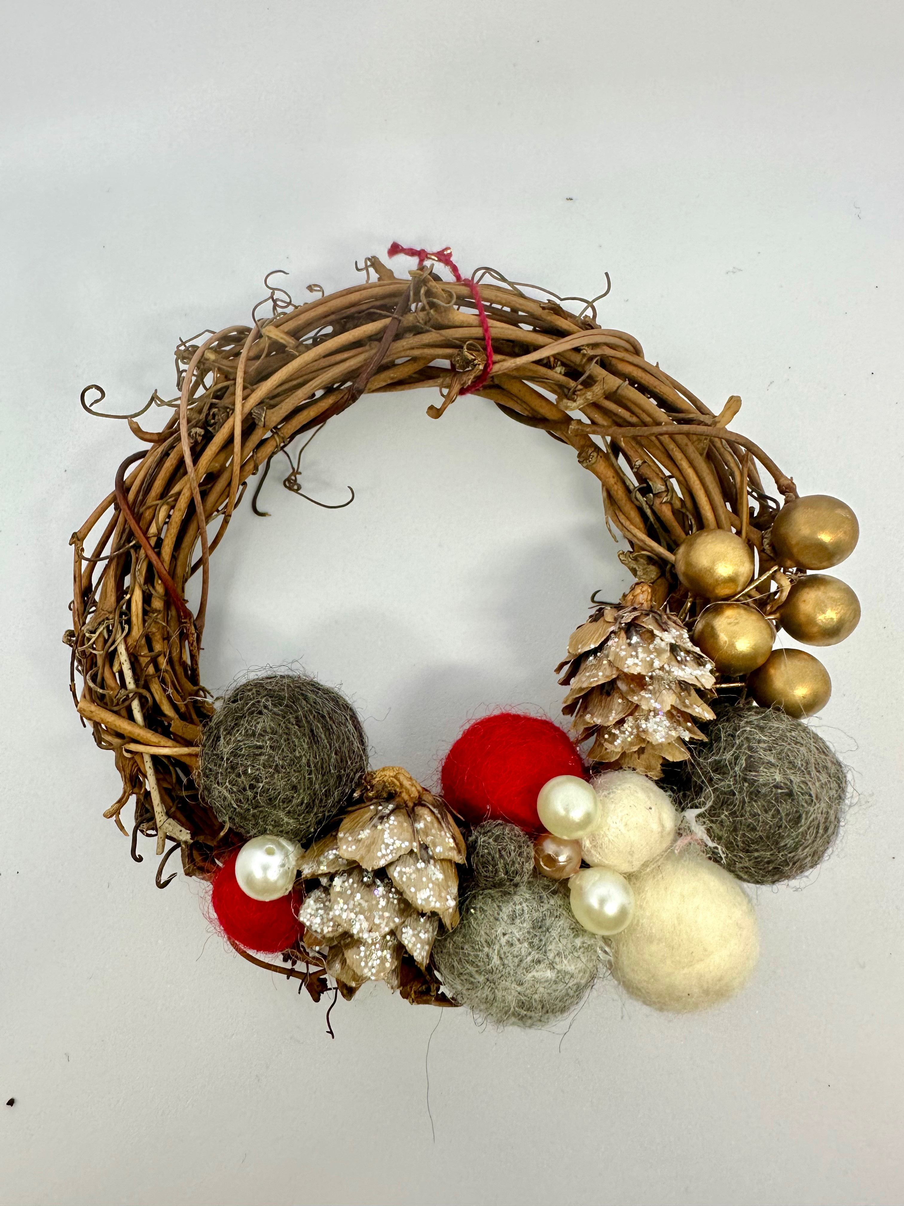 ✨may✨リース2点 送料無料】クリスマス リース 羊毛フェルト キラキラ モノトーン