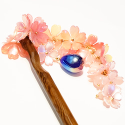 細枝に桜咲く髪飾り【春】かんざし 大正浪漫 おはしかんざし 6枚目の画像