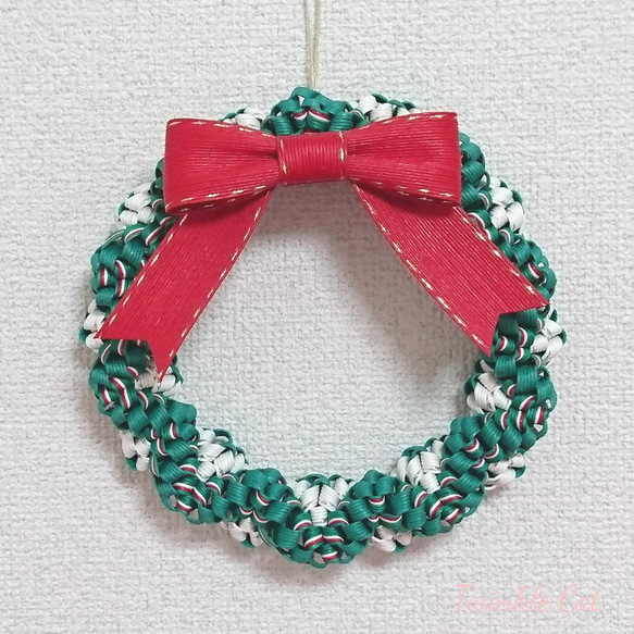 十芒星のクリスマスリース 紙バンド(クラフトバンド)製【送料全国一律