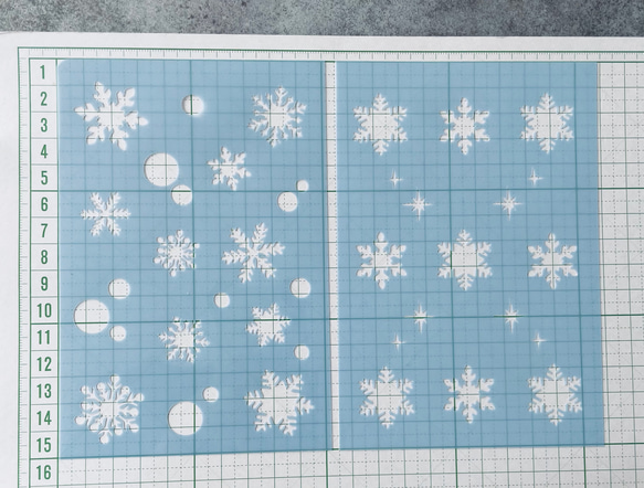 ステンシルシート　雪　雪の結晶　No.4 2枚目の画像