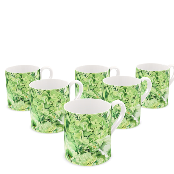 【受注製作】Green bouquetマグカップ6個セット 8枚目の画像