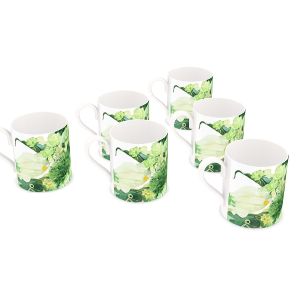 【受注製作】Green bouquetマグカップ6個セット 9枚目の画像