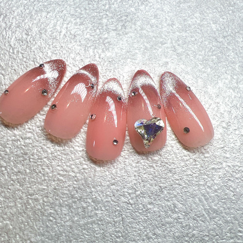 ワンホン マグネット デート 成人式 オフィスネイル シンプル ピンク