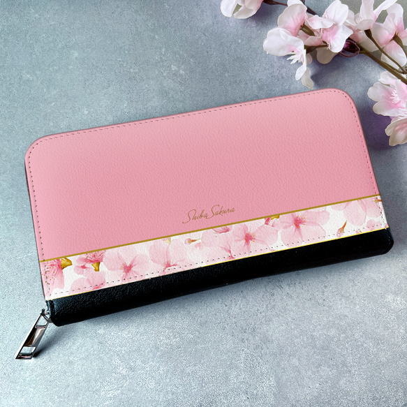 春の桜の長財布 桜 花 財布 長財布 母の日 敬老の日 誕生日 新生活