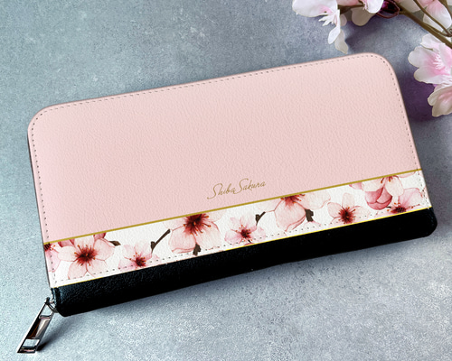 ソメイヨシノの長財布 桜 花 財布 長財布 長財布 ShibaSakura🌸機種