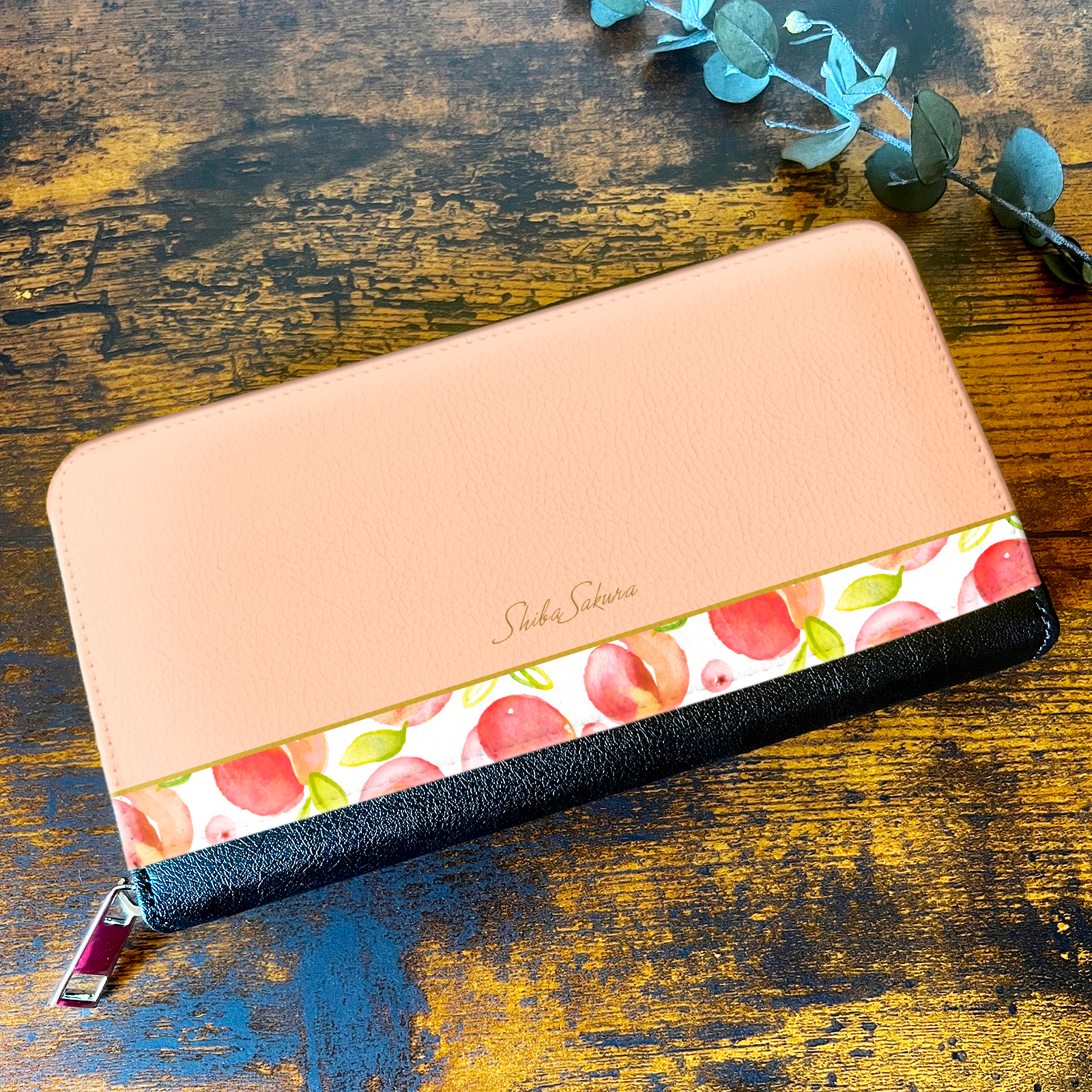 フレッシュピーチの長財布（ピーチベージュ） フルーツ 財布 長財布 桃 ピーチ