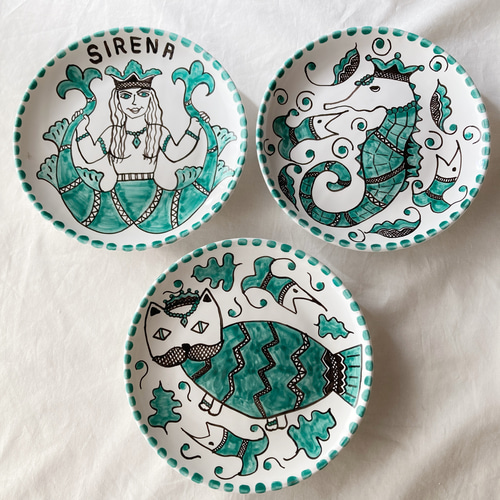 マヨルカ焼 猫　ビンテージ　イタリア製 イタリア製 マヨリカ焼き 猫型花瓶 ヴィンテージ