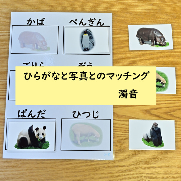 ひらがなのマッチングの学習セット　動物の写真編　ひらがなを読む学習に 3枚目の画像