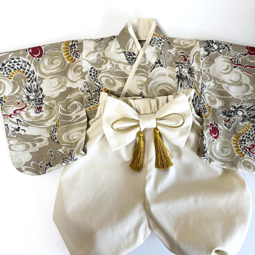 ベビー袴　ハンドメイド　龍✕モカ ベビー袴 ハンドメイド 龍✕モカ ベビー袴 ハンドメイド 龍✕モカ