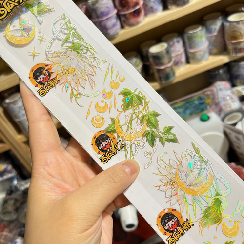 海外マスキングテープ巻売り 藍白之夏 花 装飾マスキングテープ