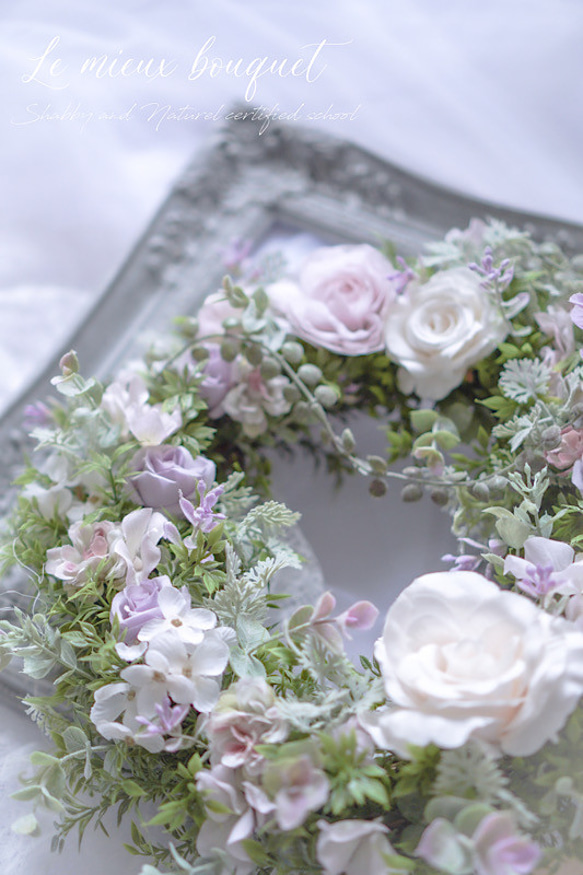 Pink Lavender natural wreath 2枚目の画像