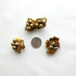 ちいさな刺繍ブローチ集　Gold color 2枚目の画像