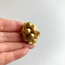 ちいさな刺繍ブローチ集　Gold color 5枚目の画像