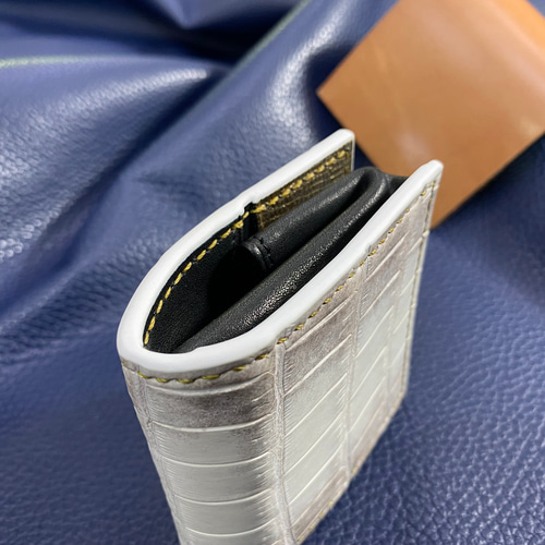 クロコダイルレザー コインケース ベージュ　ヒマラヤンクロコ希少 クロコダイルレザー コインケース ベージュ ヒマラヤンクロコ希少