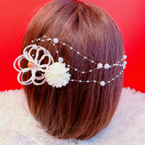 パールガーランド☆ピック☆和玉☆結婚式☆白無垢☆和玉☆ちりめん玉