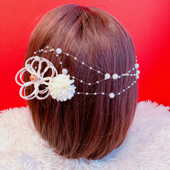 パールガーランド☆ピック☆和玉☆結婚式☆白無垢☆和玉☆ちりめん玉