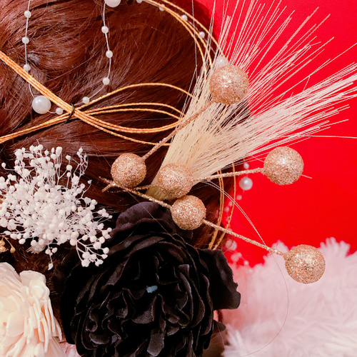 豪華☆パール☆水引髪飾り☆和玉☆結婚式☆白無垢☆卒業式髪飾り