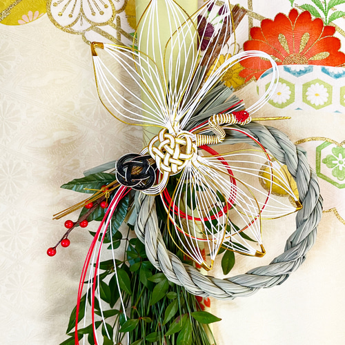 予約大鶴】完全受注制 天然若松の立派な正月飾り 松飾り 鶴水引 自然