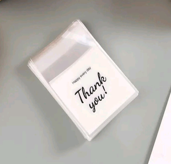 [送料無料] Thank you! ラッピング袋 7×7cm　35pcs 1枚目の画像