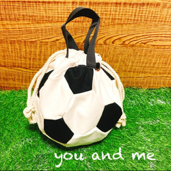 けんこう ハンドメイド巾着 サッカーボール グリーン まとめ割 けんこう ハンドメイド巾着 サッカーボール グリーン まとめ割