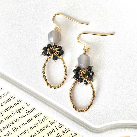 14kgfパープルグレースピネルピアス/イヤリング グレースピネル