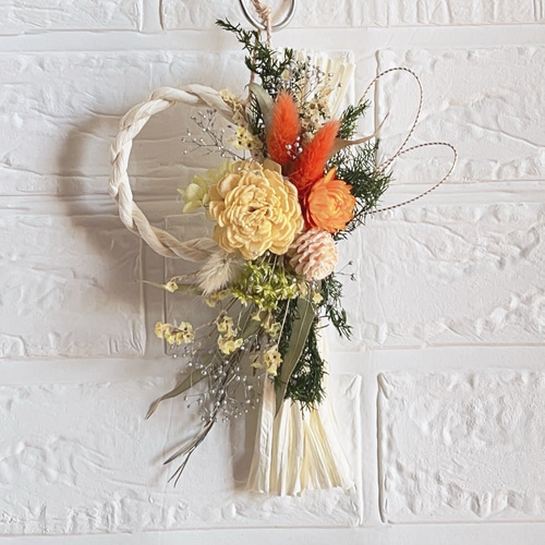 18しめ縄しめ飾り正月飾り ドライフラワー プリザーブド 紫陽花 薔薇 雑貨 18しめ縄しめ飾り正月飾り ドライフラワー プリザーブド 紫陽花