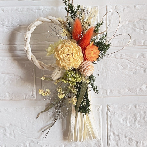 メルカリ便発送！ しめ飾り お正月飾り しめ縄リース 2way ドライフラワー ドライフラワー 2way しめ縄 しめ飾り 正月