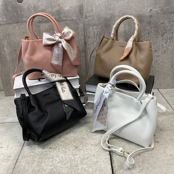 ミニハンドバッグ ポーチとスカーフ付き／ショルダー付き 2way