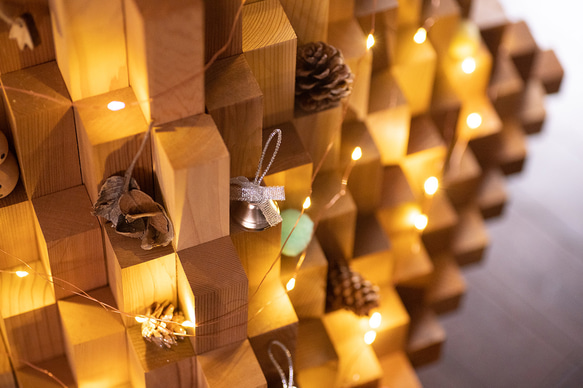 木製クリスマスツリー Sサイズ 表面荒仕上げ 表面荒仕上げ