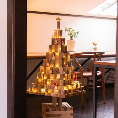 木製クリスマスツリー Sサイズ 表面荒仕上げ その他インテリア