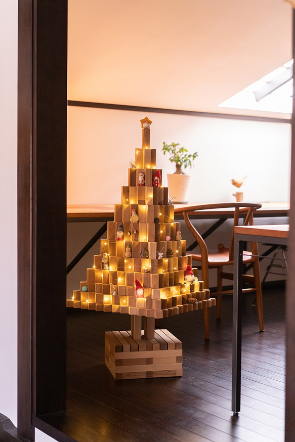 木製クリスマスツリー Sサイズ 表面荒仕上げ 表面荒仕上げ