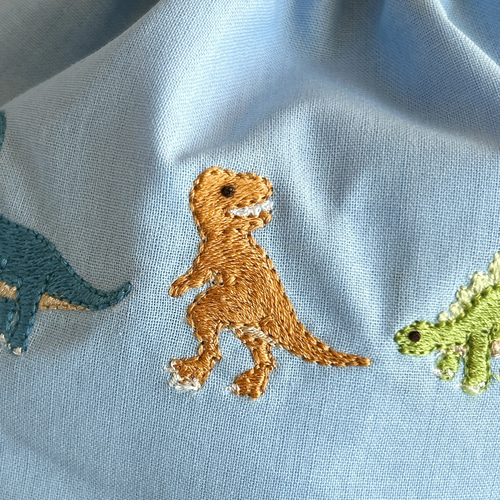 給食・コップ袋・20×18】名入れ・恐竜・刺繍・男の子・コットン・入園