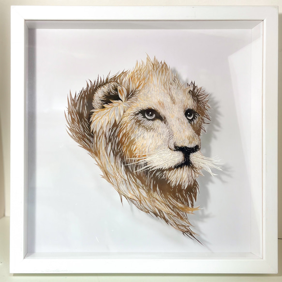 鏤空/真彩色「獅子（馬薩拉獅子）」25 公分方形/附或無框架 第2張的照片