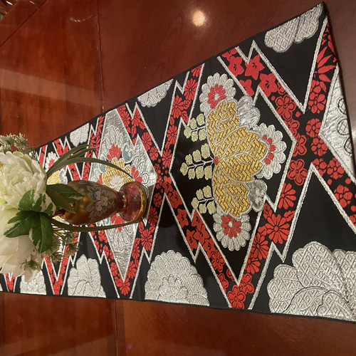 A701高級‼️豪華刺繍‼️ひな祭り‼️袋帯テーブルランナー2m8cm ふっ