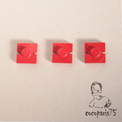真っ赤なキャレ　仏ヴィンテージボタン　 3枚目の画像