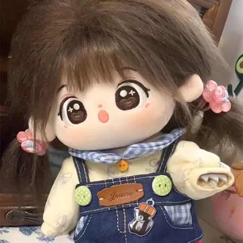 20cmぬいぐるみ 着せ替えぬいぐるみ かわいい 茶色髪茶色目の少女 服