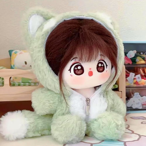 20cmぬいぐるみ 着せ替えぬいぐるみ かわいい 茶色髪茶色目の少女 服