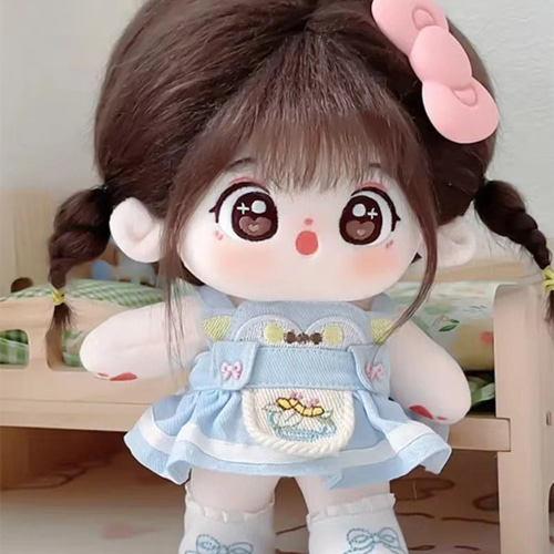 20cmぬいぐるみ 着せ替えぬいぐるみ かわいい 茶色髪茶色目の少女 服