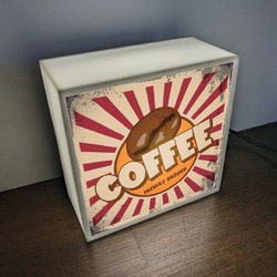 【手のひらサイズ】コーヒー 豆 カフェ 喫茶 店舗 自宅 ミニチュア サイン ランプ 看板 置物 雑貨 ライトBOX 2枚目の画像